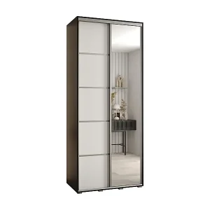 Neue Ware SCHWEBETÜRENSCHRANK DAVOS 5 235,2/120/60 2-türig (Schwarz/Weiß/Silber)
