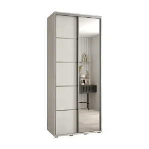 Expressversand SCHWEBETÜRENSCHRANK DAVOS 5 235,2/110/45 2-türig (Weiß/Weiß/Silber)