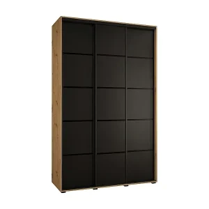 Bestpreis SCHWEBETÜRENSCHRANK DAVOS 4 235,2/150/60 3-türig (Artisan/Weiß/Silber)