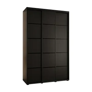 Günstig SCHWEBETÜRENSCHRANK DAVOS 4 235,2/150/60 3-türig (Schwarz/Weiß/Gold)