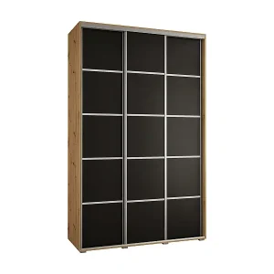 SCHWEBETÜRENSCHRANK DAVOS 4 235,2/150/45 3-türig (Artisan/Schwarz/Schwarz) Sale