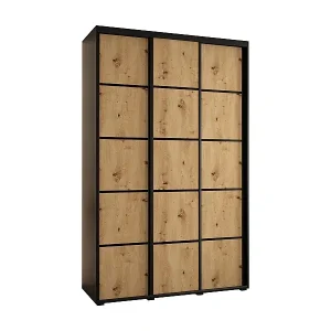 Gratis Versand SCHWEBETÜRENSCHRANK DAVOS 4 235,2/150/45 3-türig (Weiß/Schwarz/Gold)