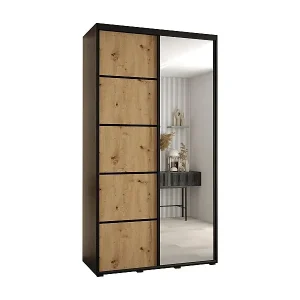 Solange Der Vorrat Reicht SCHWEBETÜRENSCHRANK DAVOS 5 235,2/140/60 2-türig (Schwarz/Artisan/Schwarz)