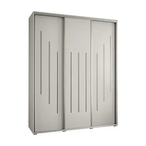 Nur Heute SCHWEBETÜRENSCHRANK DAVOS 8 235,2/190/45 3-türig (Weiß/Weiß/Silber)