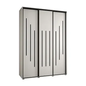 Abverkauf SCHWEBETÜRENSCHRANK DAVOS 8 235,2/180/45 3-türig (Weiß/Weiß/Schwarz)