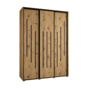 Solange Der Vorrat Reicht SCHWEBETÜRENSCHRANK DAVOS 8 235,2/180/60 3-türig (Artisan/Artisan/Schwarz)