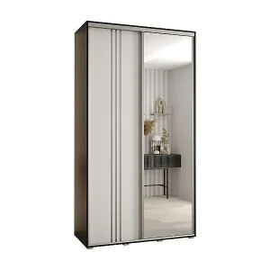 SCHWEBETÜRENSCHRANK DAVOS 7 235,2/140/45 2-türig (Schwarz/Weiß/Silber) Sonderangebot