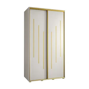 Highlight SCHWEBETÜRENSCHRANK DAVOS 8 235,2/140/45 2-türig (Weiß/Weiß/Gold)