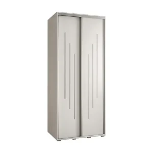 Neu SCHWEBETÜRENSCHRANK DAVOS 8 235,2/120/45 2-türig (Weiß/Weiß/Silber)