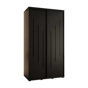 SCHWEBETÜRENSCHRANK DAVOS 8 235,2/130/45 2-türig (Schwarz/Schwarz/Schwarz) Kostenloser Versand