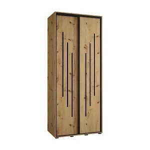 Angebot SCHWEBETÜRENSCHRANK DAVOS 8 235,2/100/45 2-türig (Artisan/Artisan/Schwarz)