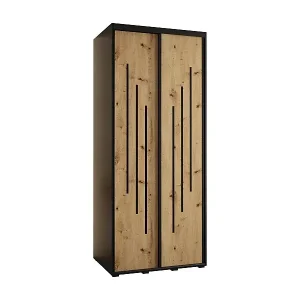 Kracherpreis SCHWEBETÜRENSCHRANK DAVOS 8 235,2/120/45 2-türig (Schwarz/Artisan/Schwarz)