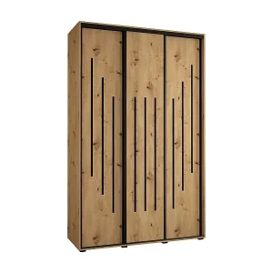 Jetzt Kaufen SCHWEBETÜRENSCHRANK DAVOS 8 235,2/160/60 3-türig (Artisan/Artisan/Schwarz)