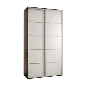 SCHWEBETÜRENSCHRANK DAVOS 4 235,2/140/45 2-türig (Schwarz/Weiß/Silber) Sichere Zahlung