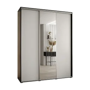 SCHWEBETÜRENSCHRANK DAVOS 3 235,2/190/60 3-türig (Schwarz/Weiß/Silber) Sonderangebot