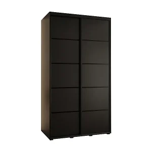 SCHWEBETÜRENSCHRANK DAVOS 4 235,2/140/60 2-türig (Schwarz/Schwarz/Schwarz) Neu Im Sortiment