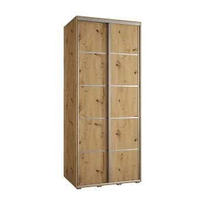 SCHWEBETÜRENSCHRANK DAVOS 4 235,2/100/45 2-türig (Artisan/Artisan/Silber) Bestseller