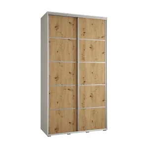 SCHWEBETÜRENSCHRANK DAVOS 4 235,2/130/45 2-türig (Weiß/Artisan/Silber) Saisonangebot