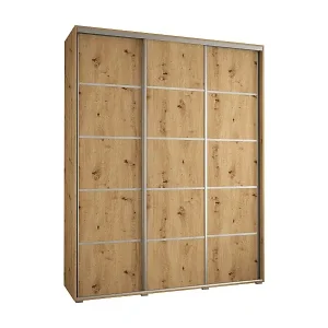 Mega-Angebot SCHWEBETÜRENSCHRANK DAVOS 4 235,2/190/60 3-türig (Artisan/Artisan/Silber)