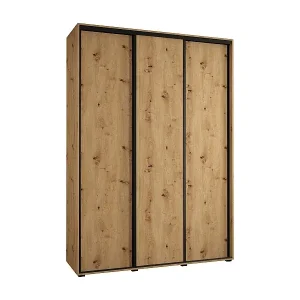 SCHWEBETÜRENSCHRANK DAVOS 1 235,2/180/60 3-türig (Artisan/Artisan/Schwarz) Heißes Angebot