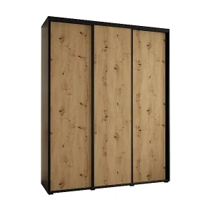 SCHWEBETÜRENSCHRANK DAVOS 1 235,2/190/45 3-türig (Schwarz/Artisan/Schwarz) Neuheit