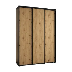 SCHWEBETÜRENSCHRANK DAVOS 1 235,2/180/60 3-türig (Schwarz/Artisan/Schwarz) Finale Aktion