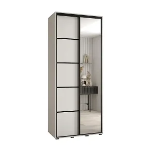 SCHWEBETÜRENSCHRANK DAVOS 5 235,2/100/45 2-türig (Weiß/Weiß/Schwarz) Direktkauf