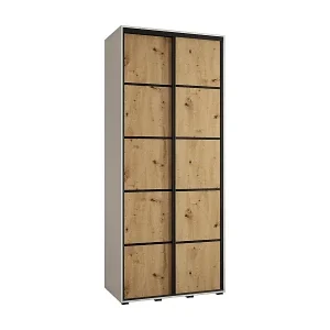 SCHWEBETÜRENSCHRANK DAVOS 4 235,2/110/60 2-türig (Weiß/Artisan/Schwarz) Preis Gesenkt