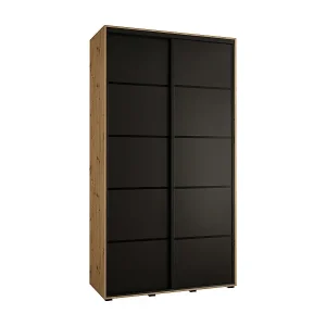 Preisreduziert SCHWEBETÜRENSCHRANK DAVOS 4 235,2/140/60 2-türig (Artisan/Schwarz/Schwarz)