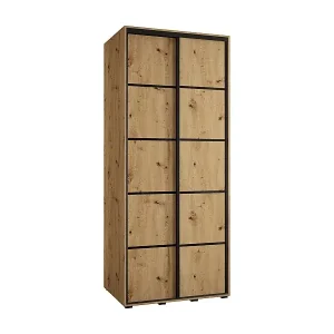 SCHWEBETÜRENSCHRANK DAVOS 4 235,2/110/60 2-türig (Artisan/Artisan/Schwarz) Bestseller