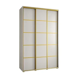 SCHWEBETÜRENSCHRANK DAVOS 4 235,2/160/45 3-türig (Weiß/Weiß/Gold) Rabatt