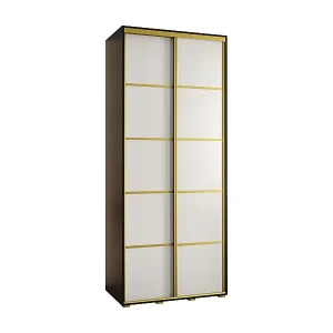 Versand Am Gleichen Tag SCHWEBETÜRENSCHRANK DAVOS 4 235,2/120/45 2-türig (Schwarz/Weiß/Gold)