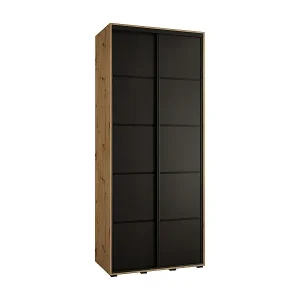 Top-Angebot SCHWEBETÜRENSCHRANK DAVOS 4 235,2/110/60 2-türig (Artisan/Schwarz/Schwarz)