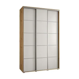 Letzte Chance SCHWEBETÜRENSCHRANK DAVOS 4 235,2/160/60 3-türig (Artisan/Weiß/Silber)