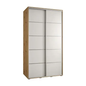 SCHWEBETÜRENSCHRANK DAVOS 4 235,2/140/45 2-türig (Artisan/Weiß/Silber) Top-Angebot