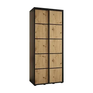 SCHWEBETÜRENSCHRANK DAVOS 4 235,2/110/60 2-türig (Schwarz/Artisan/Schwarz) Heißes Angebot