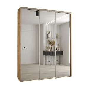 SCHWEBETÜRENSCHRANK DAVOS 2 235,2/200/45 3-türig (Artisan/Artisan/Silber) Kostenfreie Lieferung