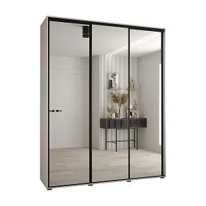 SCHWEBETÜRENSCHRANK DAVOS 2 235,2/190/60 3-türig (Weiß/Weiß/Schwarz) Expressversand