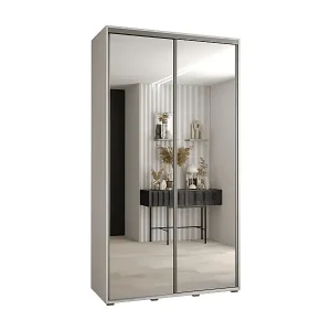 Direktkauf SCHWEBETÜRENSCHRANK DAVOS 2 235,2/140/45 2-türig (Weiß/Weiß/Silber)