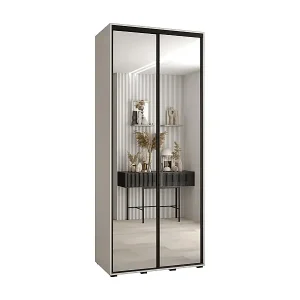 SCHWEBETÜRENSCHRANK DAVOS 2 235,2/100/45 2-türig (Weiß/Weiß/Schwarz) Preis Gesenkt