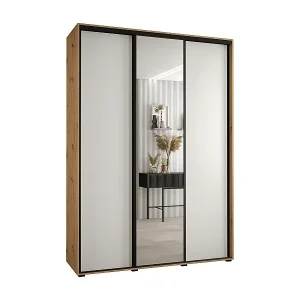 SCHWEBETÜRENSCHRANK DAVOS 3 235,2/170/60 3-türig (Artisan/Weiß/Schwarz) Billig