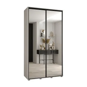 SCHWEBETÜRENSCHRANK DAVOS 2 235,2/140/45 2-türig (Weiß/Weiß/Schwarz) Neue Kollektion