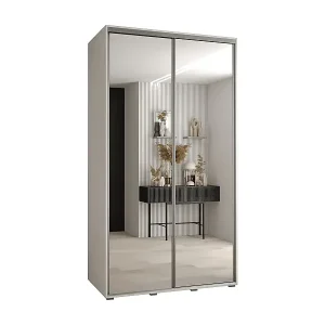 SCHWEBETÜRENSCHRANK DAVOS 2 235,2/130/60 2-türig (Weiß/Weiß/Silber) Abverkauf