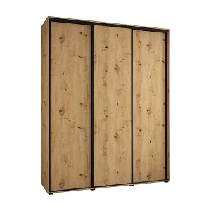 Letzte Chance SCHWEBETÜRENSCHRANK DAVOS 1 235,2/200/45 3-türig (Artisan/Artisan/Schwarz)