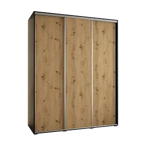 Neue Kollektion SCHWEBETÜRENSCHRANK DAVOS 1 235,2/200/45 3-türig (Schwarz/Artisan/Silber)