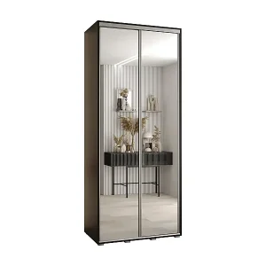 SCHWEBETÜRENSCHRANK DAVOS 2 235,2/120/45 2-türig (Schwarz/Schwarz/Silber) Gratis Versand