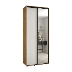 Kracherpreis SCHWEBETÜRENSCHRANK DAVOS 3 235,2/110/60 2-türig (Artisan/Weiß/Schwarz)