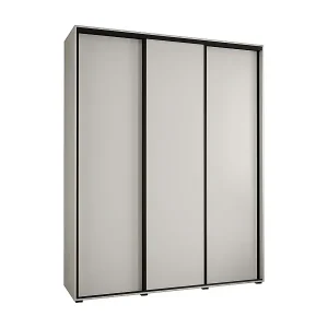 Geprüft SCHWEBETÜRENSCHRANK DAVOS 1 235,2/200/60 3-türig (Weiß/Weiß/Schwarz)