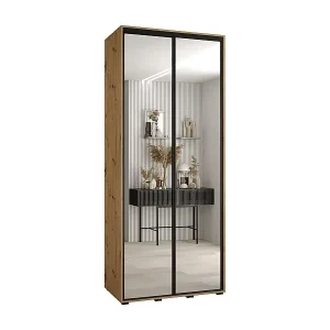 SCHWEBETÜRENSCHRANK DAVOS 2 235,2/100/60 2-türig (Artisan/Artisan/Schwarz) Kracherpreis