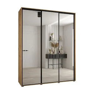 SCHWEBETÜRENSCHRANK DAVOS 2 235,2/200/60 3-türig (Artisan/Artisan/Schwarz) Bestseller